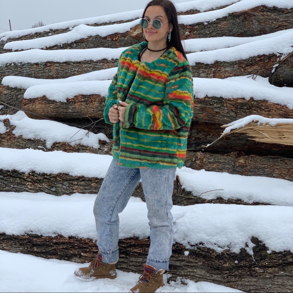 🔥HOST PICK🔥Serape Faux Fur Jacket